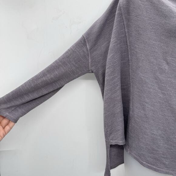 HEATHER Women's Linen Blend Oversized Sweater One Size Dusty Gray Coastal Dolman - Picture 3 of 9